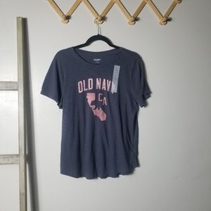 NWOT OLD NAVY WOMEN'S EVERYWEAR CALIFORNIA BLUE TEE SIZE LARGE